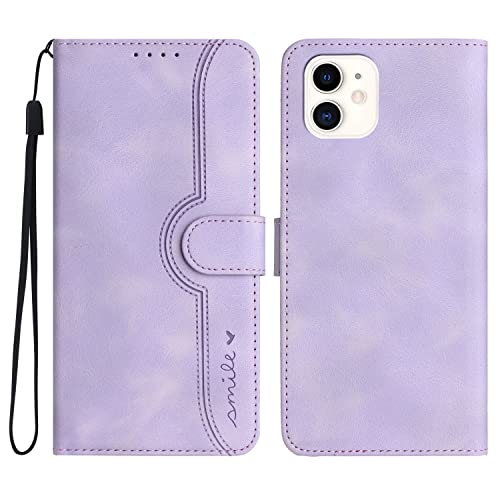 Bxithnr® Handyhülle für iPhone 12 Mini Hülle, iPhone 13 Mini Hülle, Leder Flip Case Wallet Klapphülle Stoßfeste [Kartenfach] [Magnet] [Ständer] Schutzhülle für iPhone 12 Mini/13 Mini - Lila von Bxithnr