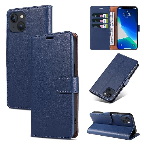 Bxithnr® Handyhülle für iPhone 13 MINI Hülle mit [RFID Schutz] Premium PU Leder Klapphülle Brieftasche Kartenfach Ständer Magnet Etui Handytasche Case Schutzhülle für iPhone 13 MINI, Blau von Bxithnr