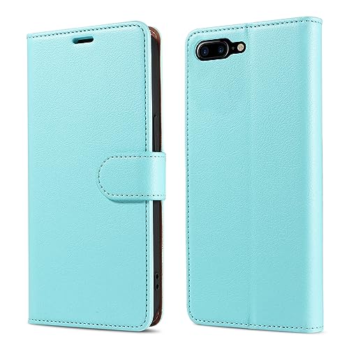 Bxithnr® Handyhülle für iPhone 7 Plus / 8 Plus Hülle mit [RFID Schutz] Premium PU Leder Klapphülle Brieftasche Kartenfach Ständer Magnet Etui Handytasche Case Schutzhülle für iPhone 7 + / 8 +, Grün von Bxithnr