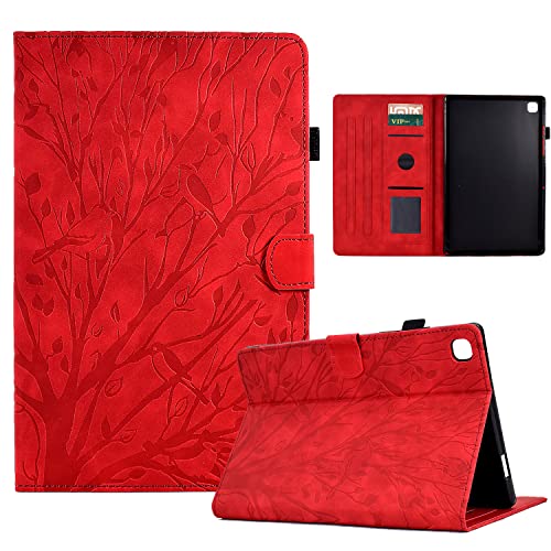 Bxithnr® Hülle Galaxy Tab A 10.1 Zoll 2019 Ultra Dünn PU Leder Flip Cover Case Tablet Schutzhülle Brieftasche mit Standfunktion und Stifthalter für Samsung Galaxy Tab A 2019 SM-T510 / T515 - Rot von Bxithnr