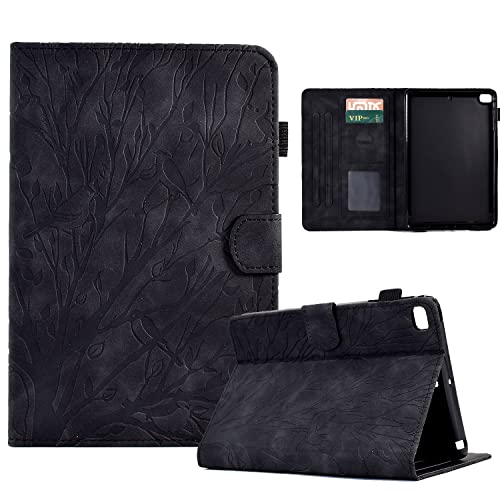 Bxithnr® Hülle für iPad 9.7 Zoll 2018/2017 (iPad 6./5. Generation) Tablet Schutzhülle PU Leder mit Standfunktion Stifthalter und Kartentasche Flip Cover Case Baum auch für iPad Air 2/Air 1 - Schwarz von Bxithnr