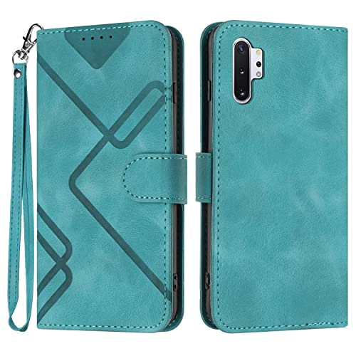 Bxithnr® Samsung Galaxy Note 10 Plus Hülle, Samsung Note 10 Plus Handyhülle, Premium Leder Handy Klappbare Stoßfeste Flipcase Cover [Standfunktion] [Kartenfächern] Schutzhülle Tasche - Grün von Bxithnr