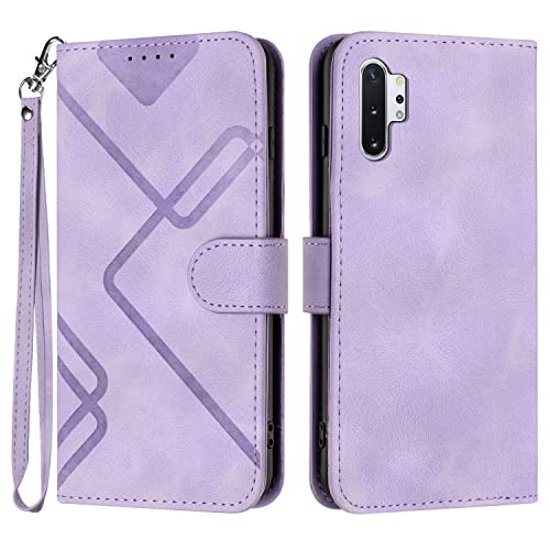 Bxithnr® Samsung Galaxy Note 10 Plus Hülle, Samsung Note 10 Plus Handyhülle, Premium Leder Handy Klappbare Stoßfeste Flipcase Cover [Standfunktion] [Kartenfächern] Schutzhülle Tasche - Lila von Bxithnr