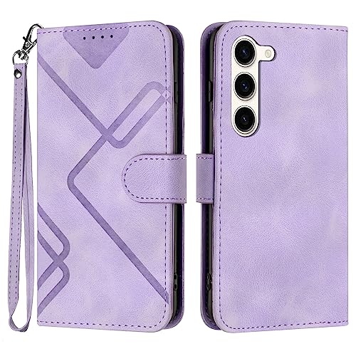 Bxithnr® Samsung Galaxy S24 Hülle, Samsung S24 Handyhülle, Premium Leder Handy Klappbare Stoßfeste Flipcase Cover [Standfunktion] [Kartenfächern] Schutzhülle Tasche - Lila von Bxithnr