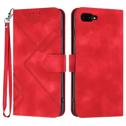 Bxithnr Handyhülle für Huawei Honor 10 Hülle, Premium Leder Handy Klappbare Stoßfeste Brieftasche Flipcase Cover [Standfunktion] [Kartenfächern] Schutzhülle Tasche - Rot von Bxithnr