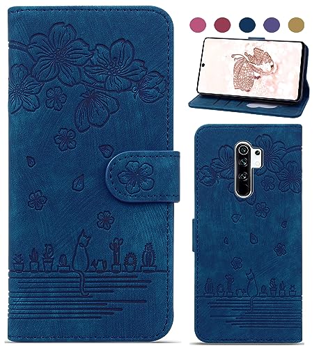 Bxithnr Handyhülle für Redmi Note 8 Pro Hülle, Leder Handy Tasche Klapphülle Brieftasche Magnetverschluss Flipcase Cover mit [Standfunction] [Kartenfach] für Redmi Note 8 Pro - Blau von Bxithnr