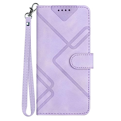 Bxithnr Handyhülle für Samsung Galaxy A13 5G Hülle, Premium Leder Handy Klappbare Stoßfeste Brieftasche Flipcase Cover [Standfunktion] [Kartenfächern] Schutzhülle Tasche auch für Galaxy A04S - Lila von Bxithnr