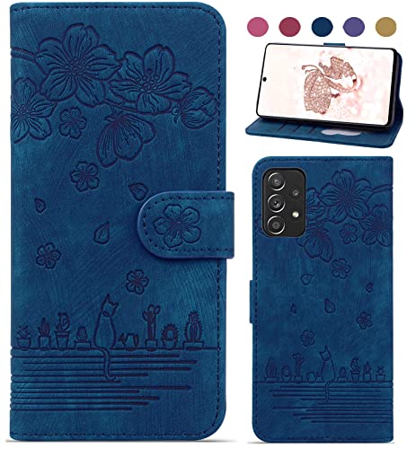 Bxithnr Handyhülle für Samsung Galaxy A53 5G Hülle, A53 5G Leder Tasche mit Motiv Klapphülle Brieftasche Magnetverschluss Flipcase Cover mit Standfunction für Samsung A53 5G Hülle - Blau von Bxithnr