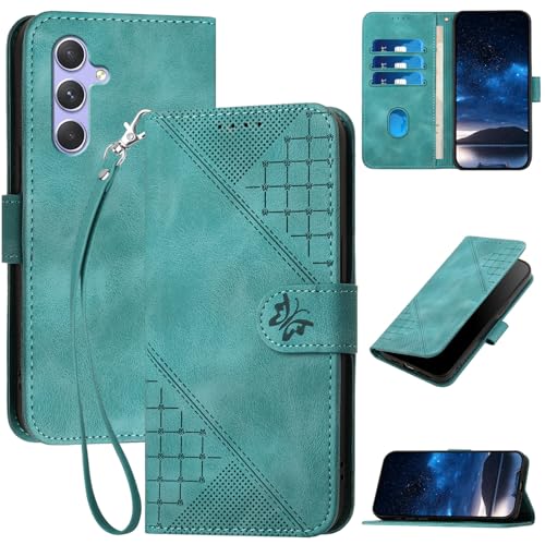 Bxithnr Handyhülle für Samsung Galaxy A54 5G Hülle Tasche mit Premium Leder [Kartenfach] [Standfunktion] Flip Case Cover Schutzhülle für Samsung Galaxy A54 5G - Grün von Bxithnr