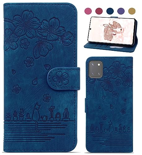 Bxithnr Handyhülle für Samsung Galaxy A81 / M60S / Note 10 Lite Hülle, Leder Handy Tasche Klapphülle Brieftasche Magnetverschluss Flipcase Cover mit [Standfunction] [Kartenfach] - Blau von Bxithnr