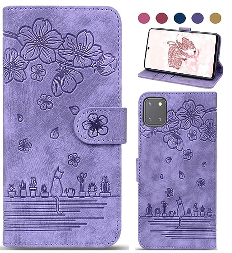 Bxithnr Handyhülle für Samsung Galaxy A81 / M60S / Note 10 Lite Hülle, Leder Handy Tasche Klapphülle Brieftasche Magnetverschluss Flipcase Cover mit [Standfunction] [Kartenfach] - Lila von Bxithnr