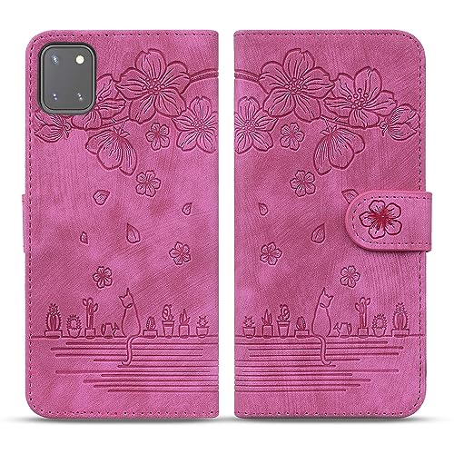 Bxithnr Handyhülle für Samsung Galaxy A81 / M60S / Note 10 Lite Hülle, Leder Handy Tasche Klapphülle Brieftasche Magnetverschluss Flipcase Cover mit [Standfunction] [Kartenfach] - Rose von Bxithnr