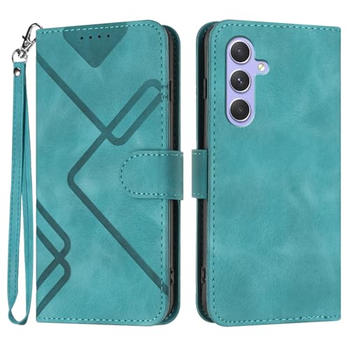 Bxithnr Handyhülle für Samsung Galaxy S24 FE Hülle, Premium Leder Handy Klappbare Stoßfeste Brieftasche Flipcase Cover [Standfunktion] [Kartenfächern] Schutzhülle Tasche - Grün von Bxithnr