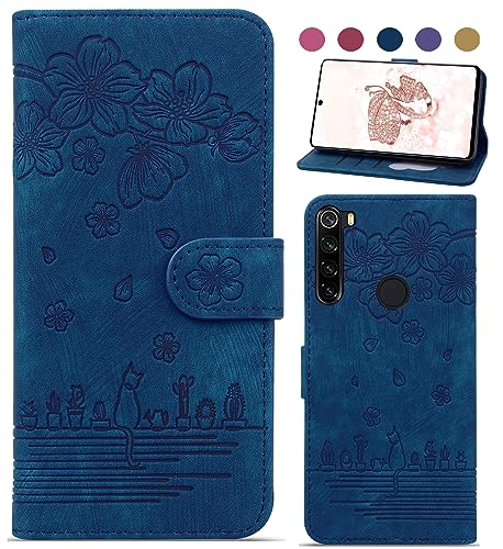 Bxithnr Handyhülle für Xiaomi Redmi Note 8 Hülle (2019/2021), Leder Handy Tasche Klapphülle Brieftasche Magnetverschluss Flipcase Cover mit [Standfunction] [Kartenfach] für Redmi Note 8 - Blau von Bxithnr