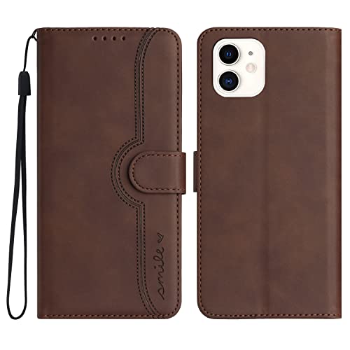Bxithnr Handyhülle für iPhone 11 Hülle, Leder Flip Case Wallet Klapphülle Stoßfeste [Kartenfach] [Magnet] [Ständer] Schutzhülle für iPhone 11 - Braun von Bxithnr