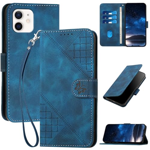 Bxithnr Handyhülle für iPhone 12 Mini/iPhone 13 Mini Hülle Tasche mit Premium Leder [Kartenfach] [Standfunktion] Flip Case Cover Schutzhülle für iPhone 12 mini/13 Mini - Blau von Bxithnr