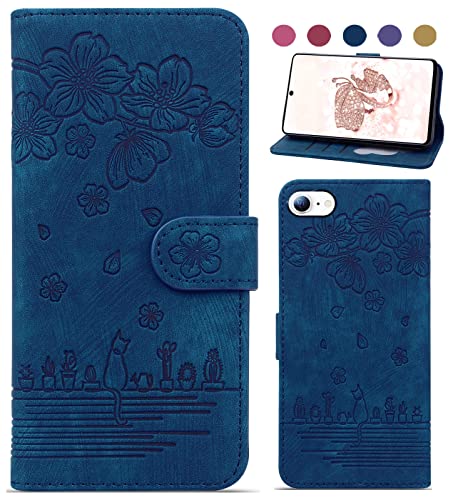 Bxithnr Handyhülle für iPhone 7/8/ SE/ 6S, iPhone 8 Hülle Leder Handy Klapphülle Brieftasche Magnetverschluss Flipcase Cover mit [Standfunction] [Kartenfach] auch für iPhone SE 2020/2022 - Blau von Bxithnr