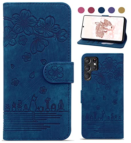 Bxithnr Hülle für Samsung Galaxy S23 Ultra 5G Handyhülle, Premium Leder Tasche Klapphülle Brieftasche Magnetverschluss Flipcase Cover mit Standfunction für Galaxy S23 Ultra 5G Hülle - Blau Bxithnr Hülle für Samsung Galaxy S23 Ultra 5G Handyhülle, Premium Leder Tasche Klapphülle Brieftasche Magnetverschluss Flipcase Cover mit Standfunction für Galaxy S23 Ultra 5G Hülle - Blau von Bxithnr