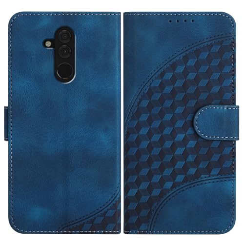 Handyhülle Kompatibel mit Huawei Mate 20 Lite Hülle mit [Kartenfach Geld Slot] [Standfunktion] [Magnetverschluss] Premium Leder Wallet Case Flip Cover Schutzhülle für Huawei Mate 20 Lite - Blau von Bxithnr
