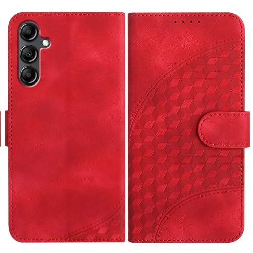 Handyhülle Kompatibel mit Samsung Galaxy A15 Hülle mit [Kartenfach Geld Slot] [Standfunktion] [Magnetverschluss] Premium Leder Wallet Case Flip Cover Schutzhülle für Samsung Galaxy A15 - Rot von Bxithnr
