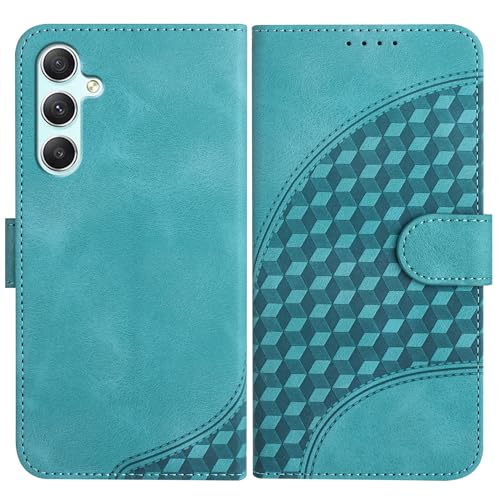 Handyhülle Kompatibel mit Samsung Galaxy A34 Hülle mit [Kartenfach Geld Slot] [Standfunktion] [Magnetverschluss] Premium Leder Wallet Case Flip Cover Schutzhülle für Samsung Galaxy A34 - Grün von Bxithnr