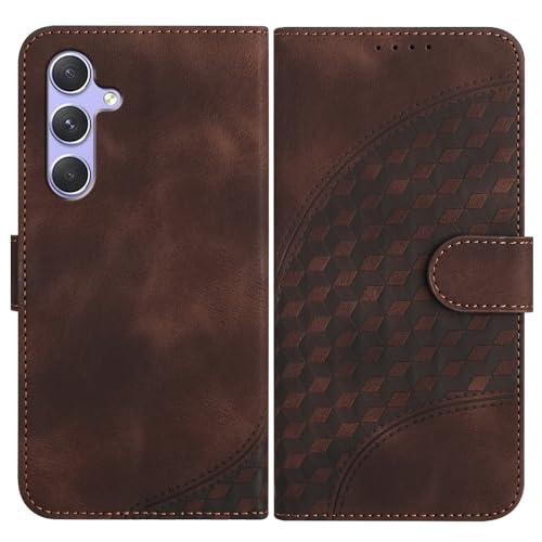 Handyhülle Kompatibel mit Samsung Galaxy A54 Hülle mit [Kartenfach Geld Slot] [Standfunktion] [Magnetverschluss] Premium Leder Wallet Case Flip Cover Schutzhülle für Samsung Galaxy A54 - Braun von Bxithnr