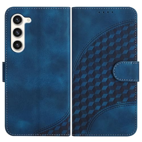 Handyhülle Kompatibel mit Samsung Galaxy S24 Hülle mit [Kartenfach Geld Slot] [Standfunktion] [Magnetverschluss] Premium Leder Wallet Case Flip Cover Schutzhülle für Samsung Galaxy S24 - Blau von Bxithnr