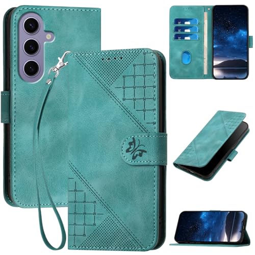 Handyhülle für Samsung Galaxy S24 Hülle Tasche mit Premium Leder [Kartenfach] [Standfunktion] Flip Case Cover Schutzhülle für Samsung Galaxy S24 - Grün von Bxithnr