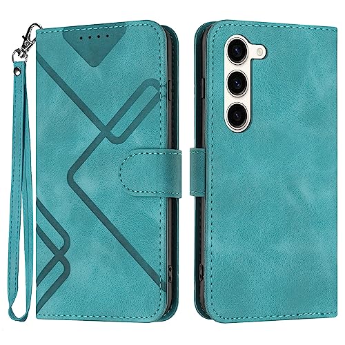 Handyhülle für Samsung Galaxy S25 Hülle, Premium Leder Handy Klappbare Stoßfeste Brieftasche Flipcase Cover [Standfunktion] [Kartenfächern] Schutzhülle Tasche - Grün von Bxithnr
