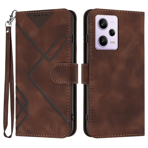 Handyhülle für Xiaomi Redmi Note 12 Pro Plus Hülle, Premium Leder Handy Klappbare Stoßfeste Flipcase Cover [Standfunktion] [Kartenfächern] Schutzhülle Tascheauch für Redmi Note 12 Pro+ 5G - Braun von Bxithnr