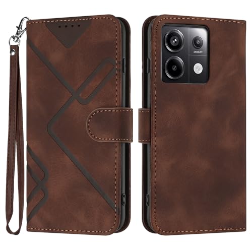 Handyhülle für Xiaomi Redmi Note 13 Pro 5G Hülle, Premium Leder Handy Klappbare Stoßfeste Brieftasche Flipcase Cover [Standfunktion] [Kartenfächern] Schutzhülle Tasche - Braun von Bxithnr