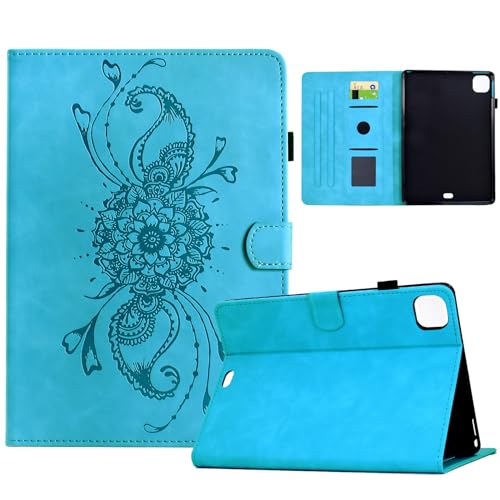 Hülle Kompatibel mit 11" iPad Pro (M4) 2024 mit Pencil Halter, Smart Cover aus PU-Leder mit Standfunktion, Magnetverschluss (Himmelblau) von Bxithnr