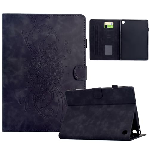 Hülle Kompatibel mit 7" Kindle Fire 7 2022 12 Generation mit Pencil Halter, Smart Cover aus PU-Leder mit Standfunktion, Magnetverschluss (Schwarz) von Bxithnr