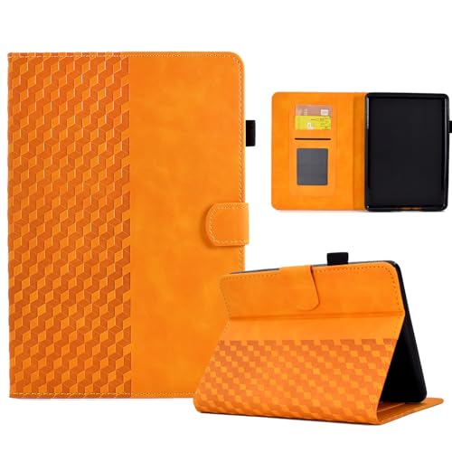 Hülle Kompatibel mit 7" Kindle Paperwhite (12th Generation-2024)/ Kindle Colorsoft Signature Edition 2024, Premium Leder Smart Cover Retro Hülle mit [Kartensteckplatz] [Auto Schlaf/Aufwach], Orange von Bxithnr