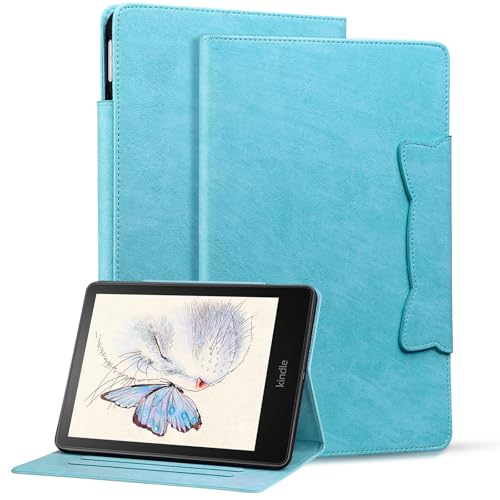 Hülle Kompatibel mit 7" Kindle Paperwhite (12th Generation-2024) und Kindle Colorsoft Signature Edition 2024, Premium Leder Leichte Hülle mit Kartenfächer für Kindle Paperwhite 2024, Blauer Himmel von Bxithnr