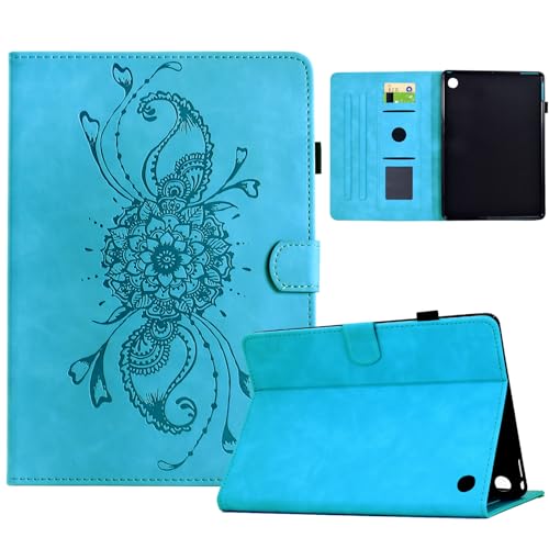 Hülle Kompatibel mit Fire HD 8 12th 2024 2022 / Fire HD 8 2020 / HD 8 Plus 2020 / HD 8 Kids 10th 2020 mit Pencil Halter, Smart Cover aus PU-Leder mit Standfunktion, Magnetverschluss (Himmelblau) von Bxithnr