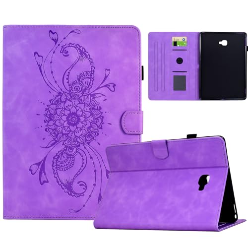 Hülle für Samsung Galaxy Tab A6 10.1 Zoll SM-T580 / T585 2016 mit Pencil Halter, Smart Cover aus PU-Leder mit Standfunktion, Magnetverschluss (Lila) von Bxithnr