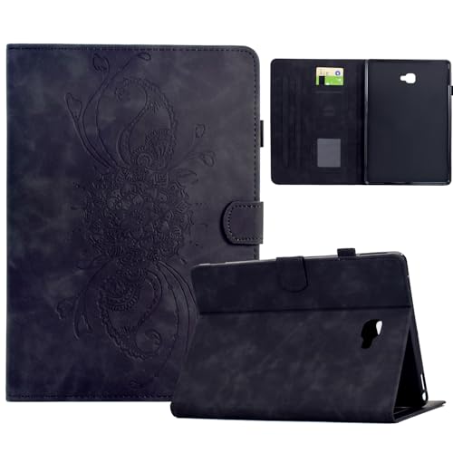 Hülle für Samsung Galaxy Tab A6 10.1 Zoll SM-T580 / T585 2016 mit Pencil Halter, Smart Cover aus PU-Leder mit Standfunktion, Magnetverschluss (Schwarz) von Bxithnr