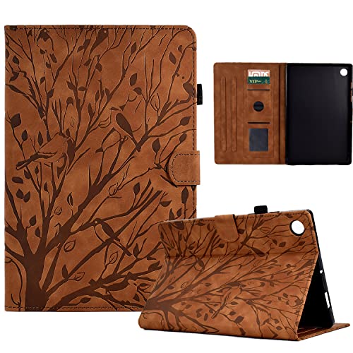 Hülle für Samsung Galaxy Tab A8 10.5 Zoll 2022 Tablet Schutzhülle SM-X200/X205/X207 Vogel&Baum PU Leder Brieftasche Flip Cover Stand Kartensteckplatz Stifthalter für Samsung Galaxy Tab A8 - Braun von Bxithnr