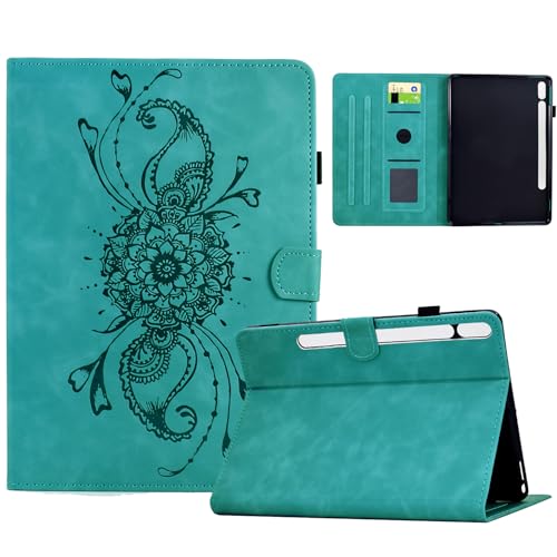 Hülle für Samsung Galaxy Tab S10 FE / S9 FE 10,9 Zoll / S9 11 Zoll mit Pencil Halter, Smart Cover aus PU-Leder mit Standfunktion, Magnetverschluss (Aqua) von Bxithnr
