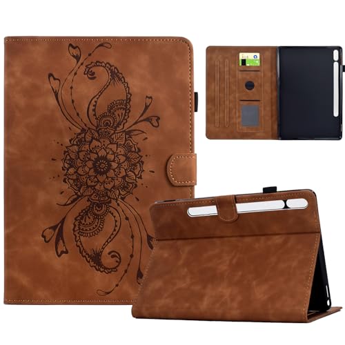 Hülle für Samsung Galaxy Tab S10 FE / S9 FE 10,9 Zoll / S9 11 Zoll mit Pencil Halter, Smart Cover aus PU-Leder mit Standfunktion, Magnetverschluss (Braun) von Bxithnr