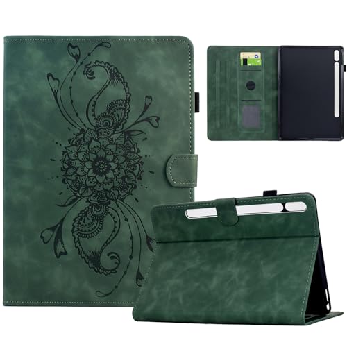 Hülle für Samsung Galaxy Tab S10 FE / S9 FE 10,9 Zoll / S9 11 Zoll mit Pencil Halter, Smart Cover aus PU-Leder mit Standfunktion, Magnetverschluss (Grün) von Bxithnr
