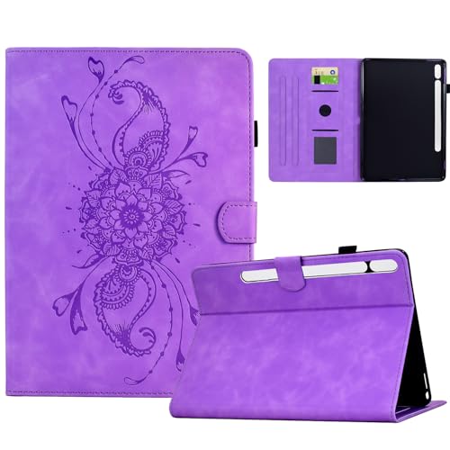 Hülle für Samsung Galaxy Tab S10 FE / S9 FE 10,9 Zoll / S9 11 Zoll mit Pencil Halter, Smart Cover aus PU-Leder mit Standfunktion, Magnetverschluss (Lila) von Bxithnr