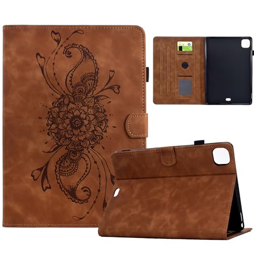 Schützhülle für iPad Air 11 Zoll 2025 Hülle M3/M2, iPad Air 7/6/5/4 Hülle (2024/2022/2020) -Tablethülle Stand Cover Stil Mandala mit Auto Schlaf/Aufwach Funktion (Braun) von Bxithnr