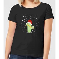 Cactus Santa Hat Women's T-Shirt - Black - 3XL von By IWOOT