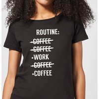 Coffee Routine Women's T-Shirt - Black - 3XL von By IWOOT