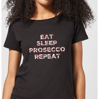 Eat Sleep Prosecco Repeat Women's T-Shirt - Black - 3XL von By IWOOT