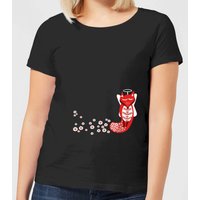 Flower Fox Women's T-Shirt - Black - 3XL von By IWOOT