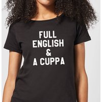 Full English and a Cuppa Women's T-Shirt - Black - 3XL von By IWOOT