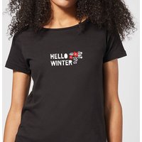 Hello Winter Women's T-Shirt - Black - 3XL von By IWOOT